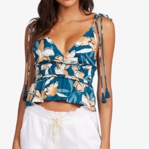 ROXY Floral Simple Blossom Tank Top Size S M L - Picture 4 of 9